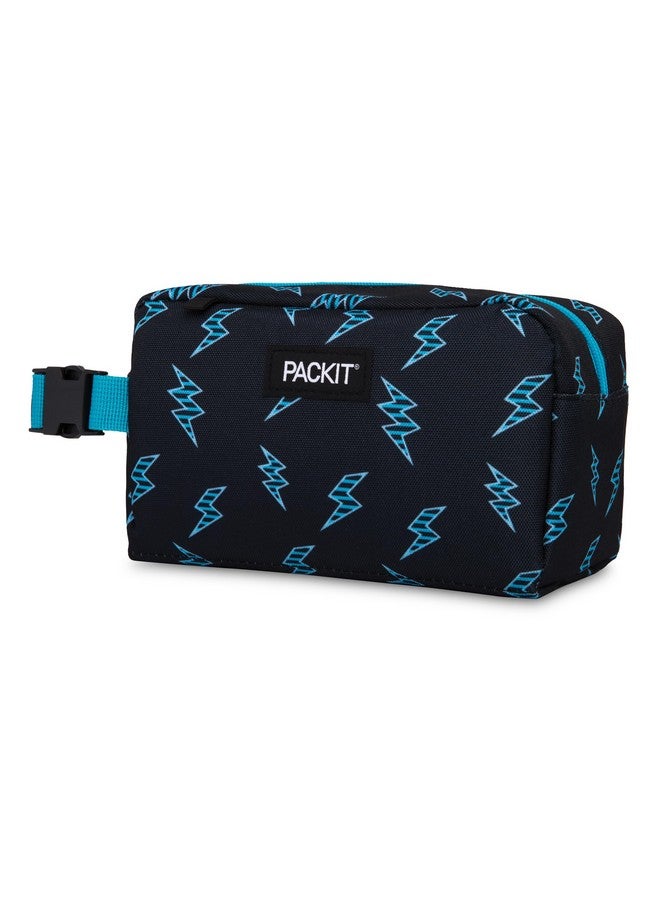 PACKIT PackIt Freezable Snack Box, Striped Bolts, Built with EcoFreeze Technology, Collapsible, Reusable, Zip Closure with Buckle Handle, Great for All Ages and Fresh Snacks on the go  - Image 1