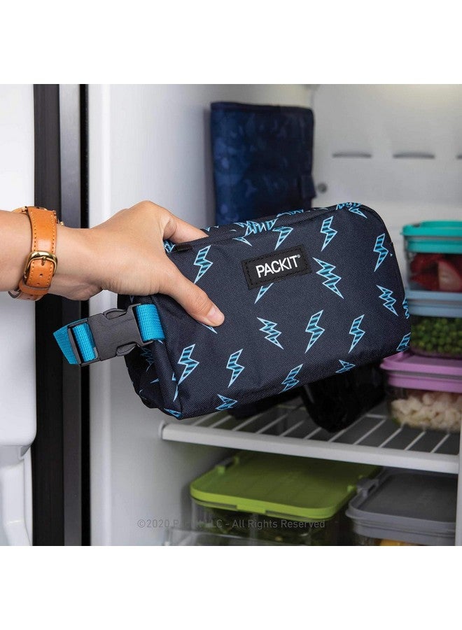 PACKIT PackIt Freezable Snack Box, Striped Bolts, Built with EcoFreeze Technology, Collapsible, Reusable, Zip Closure with Buckle Handle, Great for All Ages and Fresh Snacks on the go  - Image 3