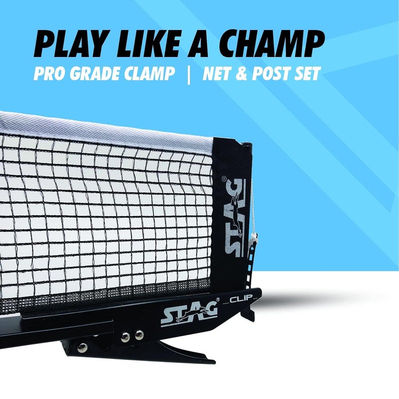 STAG Iconic Table Tennis Net & Post Set | Professional Clipper-On Net with Spring Clamp System | Durable Alloy Steel Frame | Indoor & Outdoor Use | Easy Setup | Rust-Resistant - Image 3