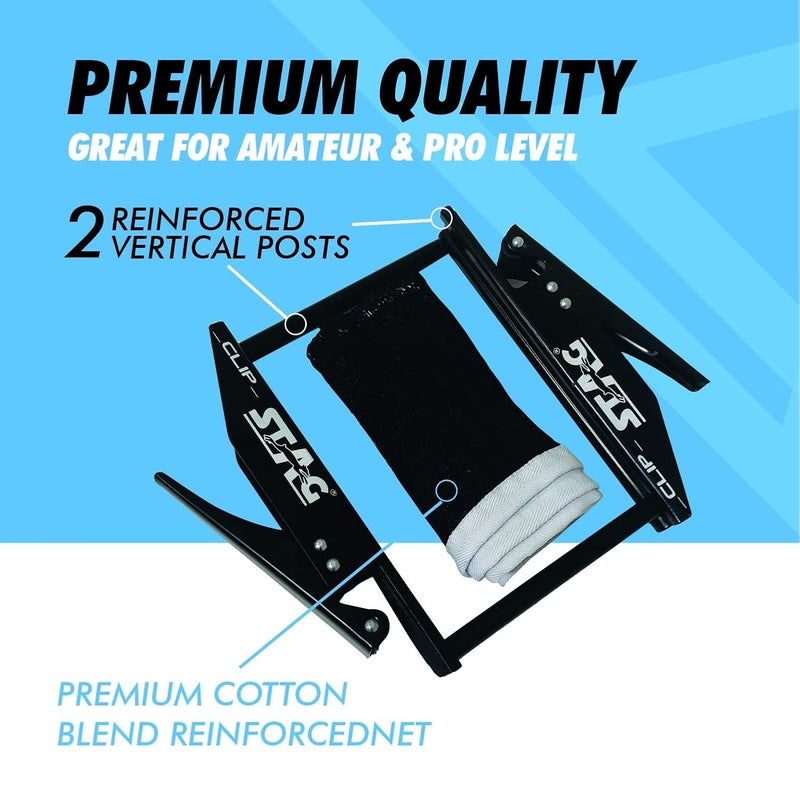 STAG Iconic Table Tennis Net & Post Set | Professional Clipper-On Net with Spring Clamp System | Durable Alloy Steel Frame | Indoor & Outdoor Use | Easy Setup | Rust-Resistant - Image 2
