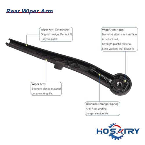 HOSAIRY Rear Wiper Arm Blade Set for Jeep Commander SUV 2006-2010 Rear Windshield Wiper Arm Blade Assembly 5174877AA - Image 3
