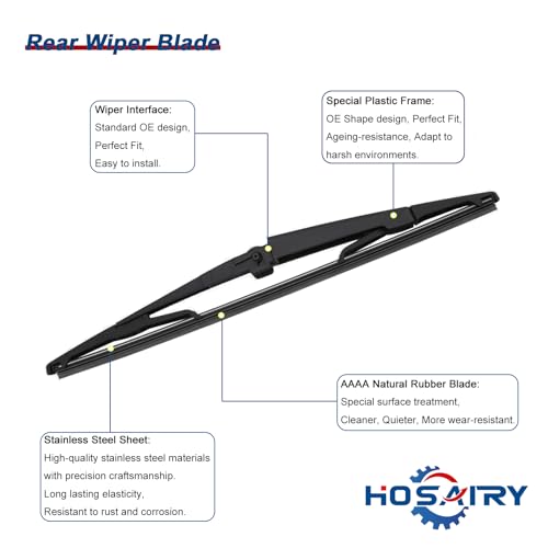 HOSAIRY Rear Wiper Arm Blade Set for Jeep Commander SUV 2006-2010 Rear Windshield Wiper Arm Blade Assembly 5174877AA - Image 4