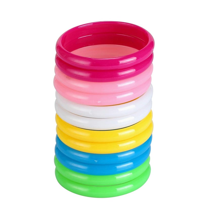 BinaryABC Plastic Bangle Bracelets Candy Color Bracelet Party Favors Pack for Birthday Party 12pcs (Adult Size) - Image 1