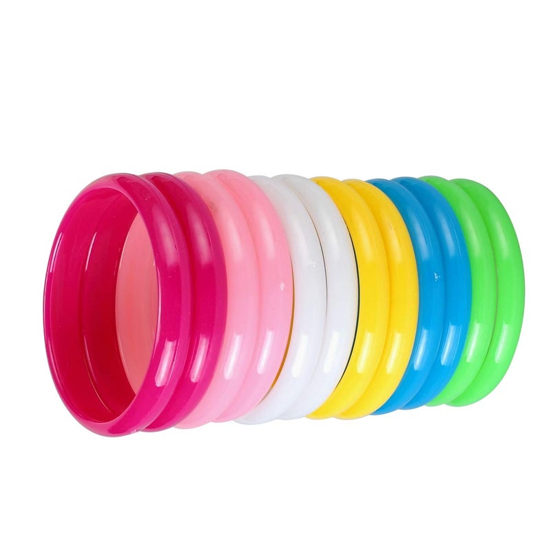 BinaryABC Plastic Bangle Bracelets Candy Color Bracelet Party Favors Pack for Birthday Party 12pcs (Adult Size) - Image 2