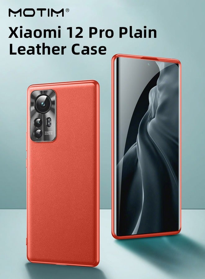 Motim Leather Phone Case for Xiaomi 12/12 Pro, Ultra Slim Shockproof Gasbag Protection Anti Dropping Cover - Image 1