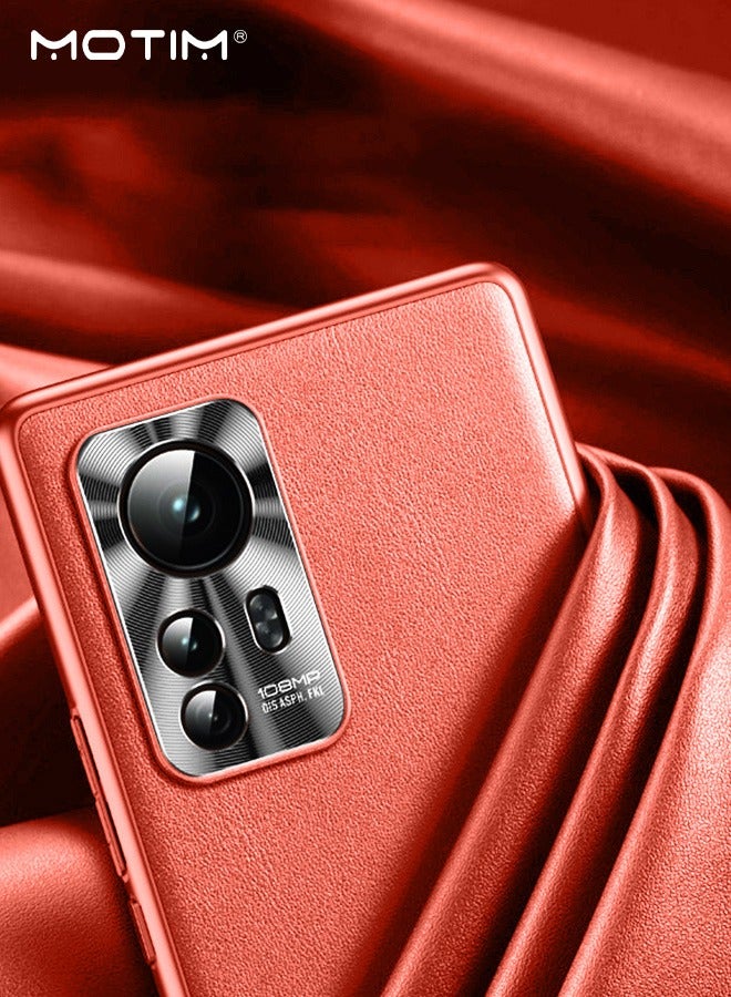 Motim Leather Phone Case for Xiaomi 12/12 Pro, Ultra Slim Shockproof Gasbag Protection Anti Dropping Cover - Image 2