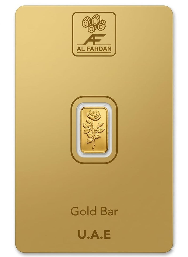 أل فردان Guru Jewellers سبيكة ذهب الفاردان 1 جرام عيار 24 نقاء 999.9 تصميم الامارات - Image 1