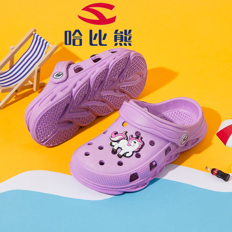 Fujian Big Manufacturers Habixiong Children'S Shoes Boys Slippers Children'S 2025 Girls Sandals Closed Toe Hole Shoes - Image 1