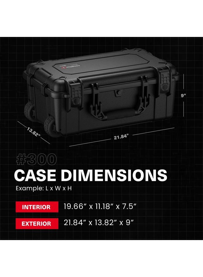 Condition 1 22' Large Waterproof Rollable Hard Case with Foam, Wheels and Handle - 22' x 14' x 9' #300 Watertight IP67 Dust Proof and Shock Proof TSA Approved Portable Rolling Carrier, Orange, 21.84 x - Image 2