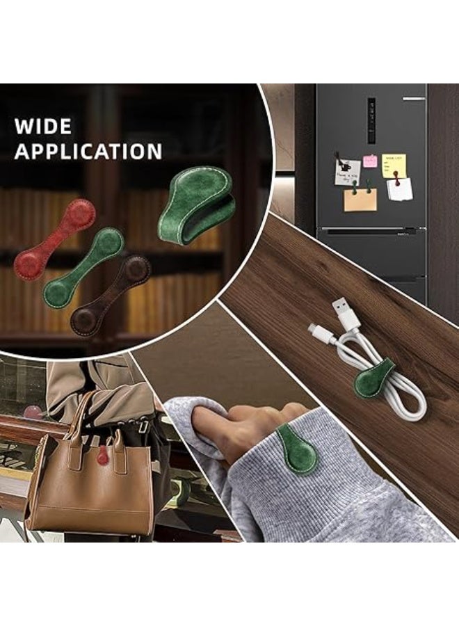 Set of 3 Magnetic Bookmarks, Vintage Genuine Leather Book Marks for Reading, Magnetic Page Clips Book Markers, Best Gift for Book Lovers Reading Men Women Teachers Students - Image 5