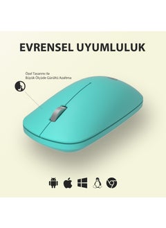 lecoo WS214 Wireless 1200DPI 3-Button Optical Mouse Turquoise  - Image 4