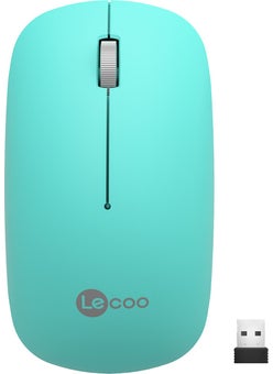 lecoo WS214 Wireless 1200DPI 3-Button Optical Mouse Turquoise  - Image 1
