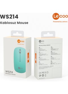 lecoo WS214 Wireless 1200DPI 3-Button Optical Mouse Turquoise  - Image 5