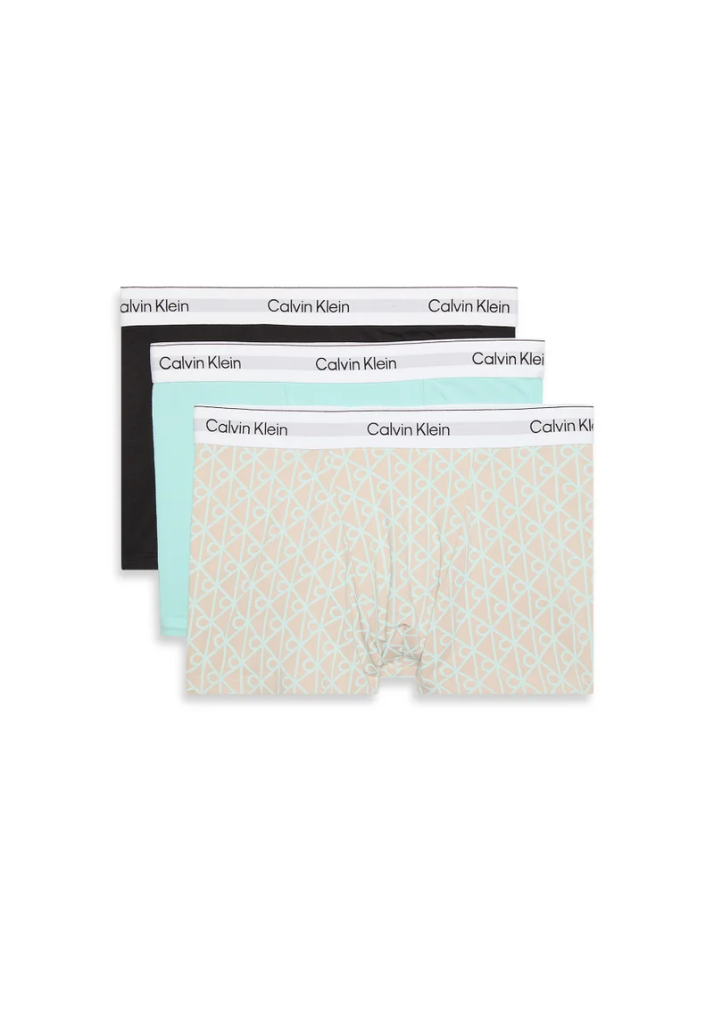 CALVIN KLEIN 3 Pack Relaxed Dart Trunks - Icon Cotton Stretch