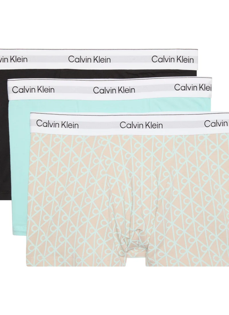 CALVIN KLEIN 3 Pack Relaxed Dart Trunks - Icon Cotton Stretch