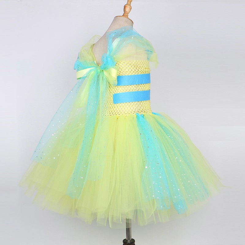 Flounder Sequins Princess Yarn Skirt Girls Gauze Puffy Skirt Children'S Performance Party Dress - Image 5
