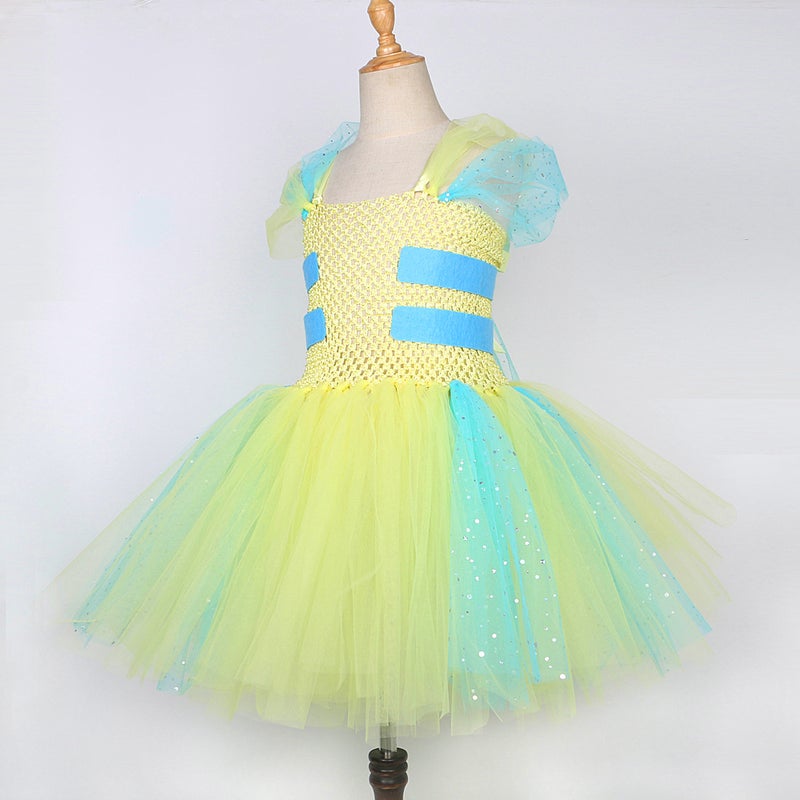Flounder Sequins Princess Yarn Skirt Girls Gauze Puffy Skirt Children'S Performance Party Dress - Image 4