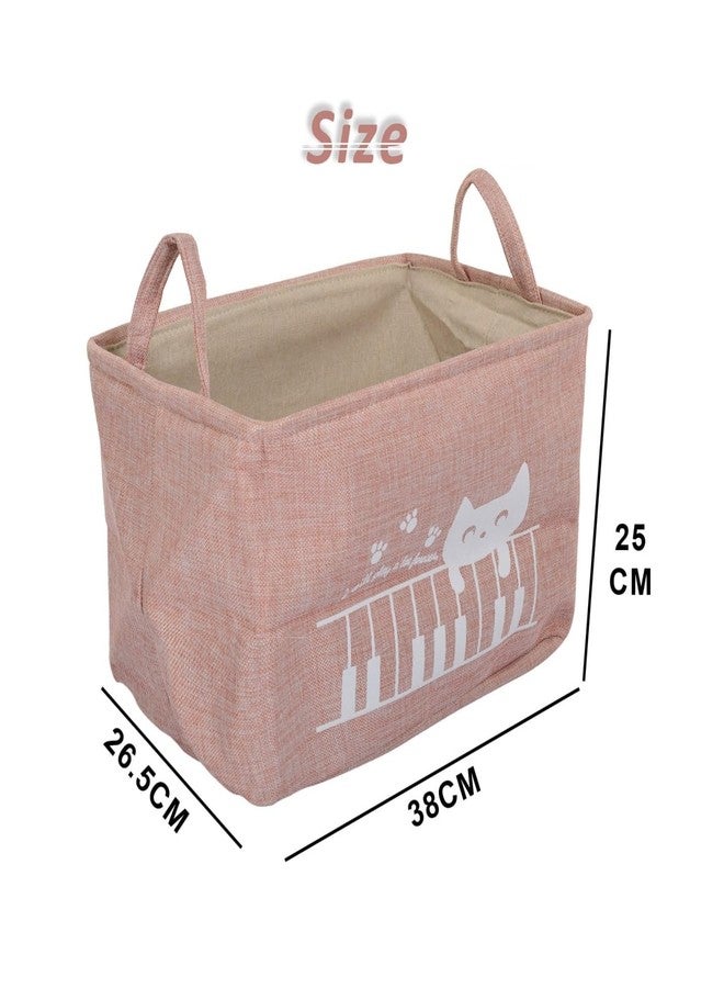CRULAC Canvas Storage Basket with Handles, Storage Bin For Clothes, Toys and Books 38cm x 26.5cm x 25cm, Pack of 1 - Image 3
