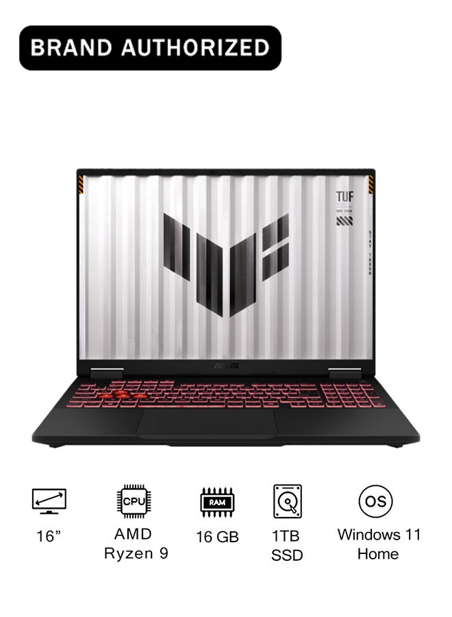 ASUS TUF A16 Gaming (2025) Laptop With 16 Inch WUXGA (1920x1200) Display 165Hz, AMD Ryzen 9-8940HX Processor/16GB RAM DDR5/1TB SSD/8GB NVIDIA GeForce RTX 5060 Graphics /Windows 11 Home/ English Jaeger Gray - Image 1