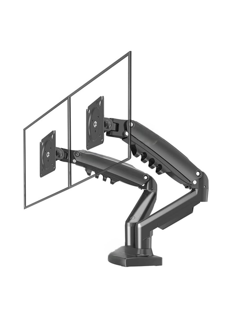 PC Monitor Arm Adjustable Dual Monitor Mount Ergonomic Desk Monitor Stands with C Clamp Grommet Mounting Base for Screens