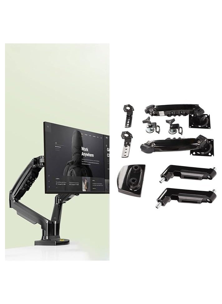 PC Monitor Arm Adjustable Dual Monitor Mount Ergonomic Desk Monitor Stands with C Clamp Grommet Mounting Base for Screens