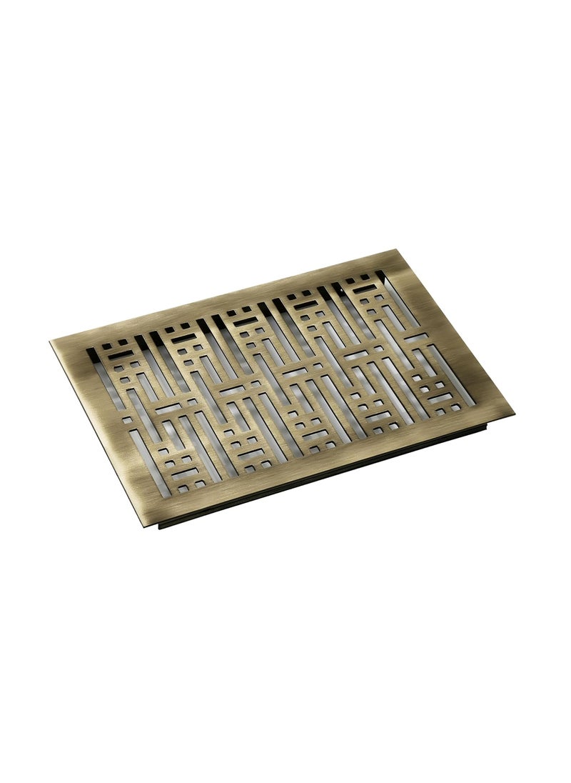 Nixnine Nixnine Aluminium Ventilation Jali Kitchen Jali Ventilator Grill Bass Antique 125mm X228mm x 2mm 5x9 Inch Pack of 2  - Image 1