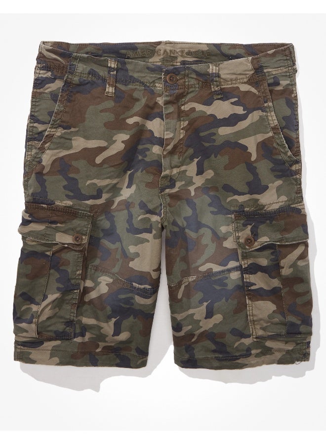 Camouflage Print Cargo Shorts