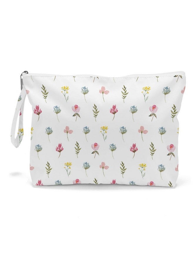 Fokongna Wet Bag, Wet Dry Bag, Makeup Bag, Toiletry Bag, Waterproof Large Capacity Travel Cosmetic Bag, Zipper Pouch For Women, Girls Mo Wife Sister Friends Baby Diaper Bag Bee Wildflower Sunflower  - Image 1
