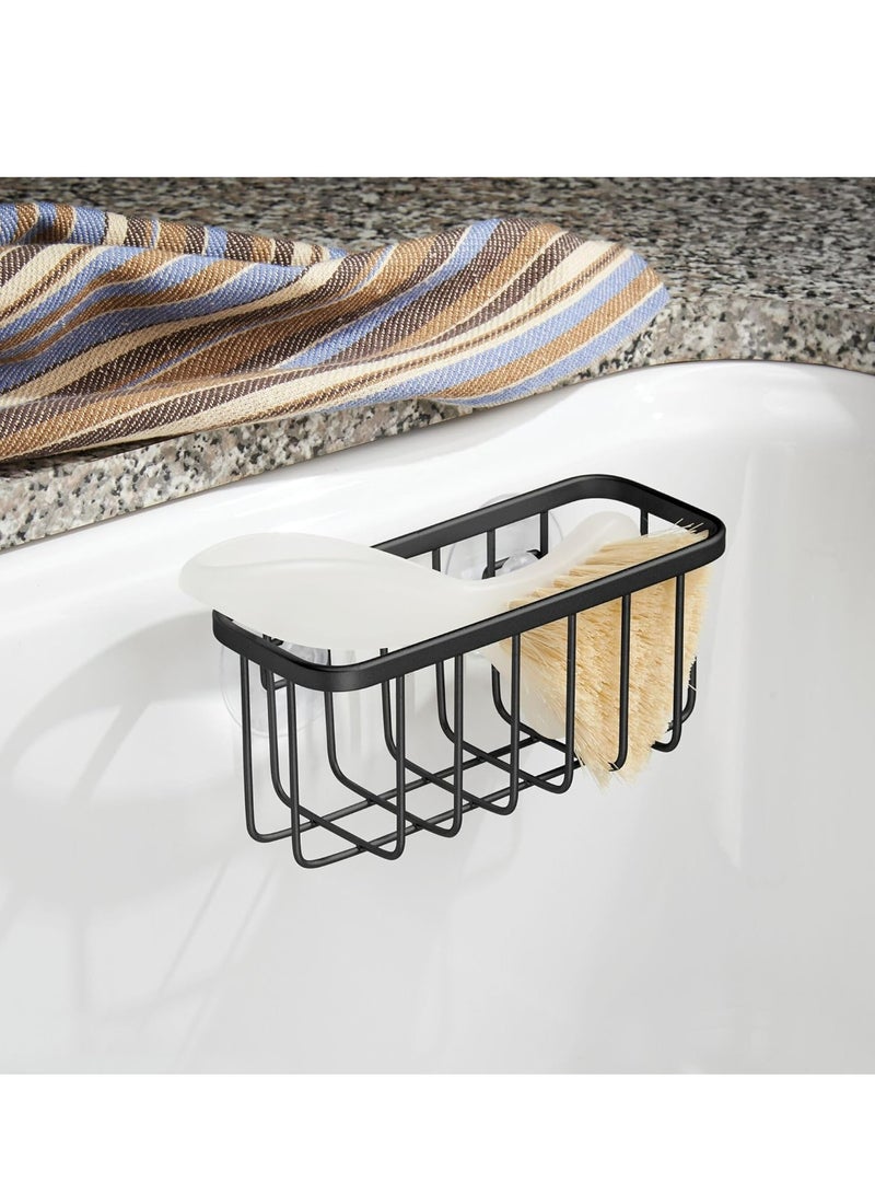 إسكدنيا 1 قطعة من الفولاذ المقاوم للصدأ الأسود غير اللامع المقاوم للصدأ حامل إسفنجة المطبخ مع أكواب شفط - Image 5