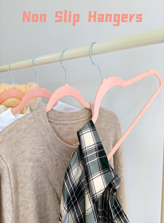 BGRQRIQ Pink Velvet Hangers 30 Pack, Anti-Slip Slim Space Saving Hangers with 360° Swivel Hook, 17.7 Inch Velvet Clothes Hangers for Coats,Sweater,Jackets,Dresses, Shirts, Suits & T-Shirts (Pink, 30) - Image 2