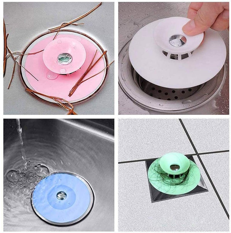 PARVY Drain Covers Hair Catcher Durable Silicone Hair Stopper Shower and Clean Suit for Bathroom Bathtub and Kitchen (Multicolour/1pcs) (1) - Image 4