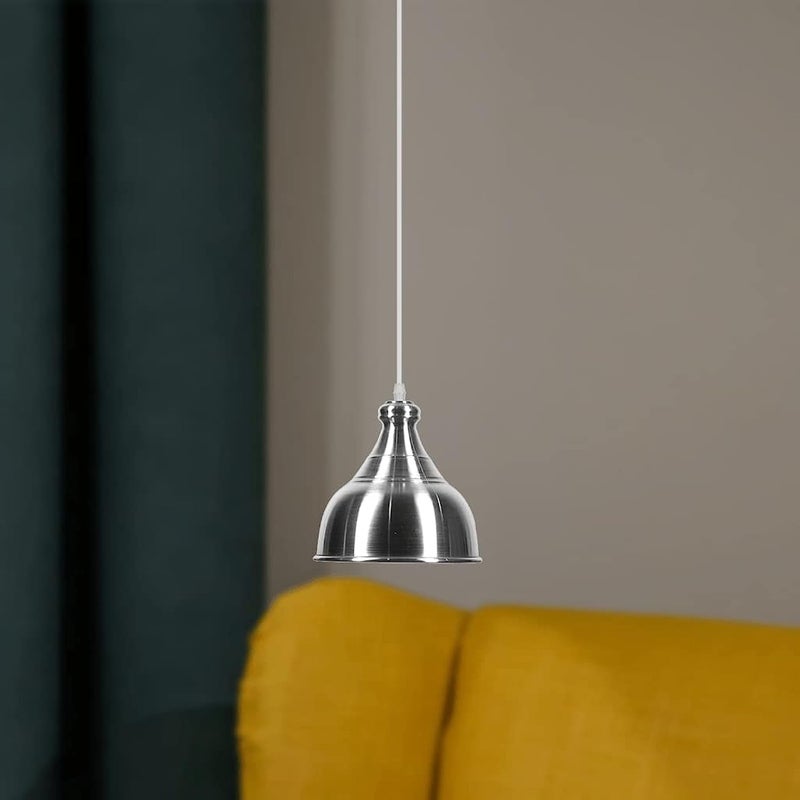 Generic Modern Silver Semi Flush Mount Ceiling Lamp for Living Room, Energy Efficient, Incandescent, Cool White, Indoor Use - Image 1