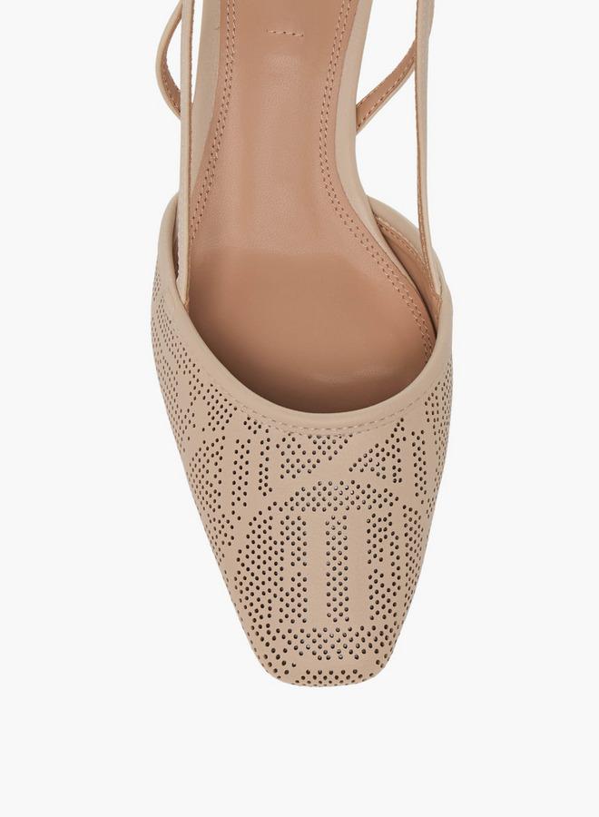 ELLE Women Perforated Kitten Heel Sandals - Image 4