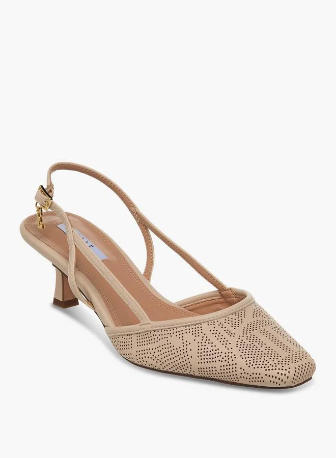 ELLE Women Perforated Kitten Heel Sandals