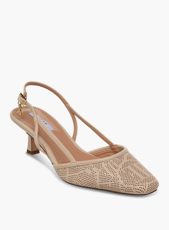 ELLE Women Perforated Kitten Heel Sandals - Image 2