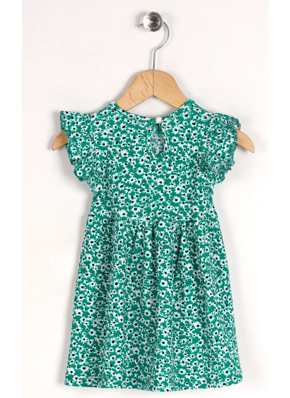 Zepkids Girl's Benetton Colorful Polka Dot Patterned Ruffle Sleeve Dress