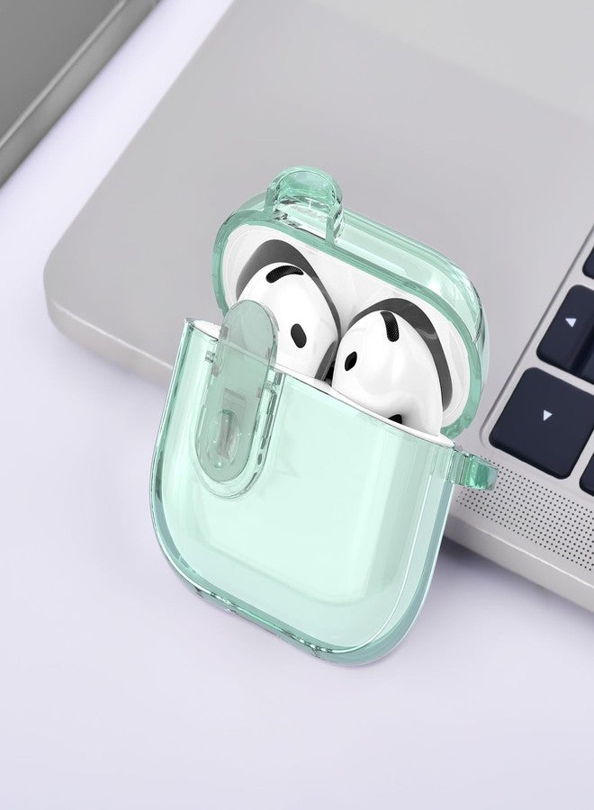 VISOOM (with Safety Lock) Clear Case Compatible with Cute Apple Airpods 4 Cases 2024 Women, VISOOM Soft TPU Transparency Air pods 4 Gen Case iPods 4 Earbuds Case Girl Bling Keychain for Airpod iPod 4th Gen - Image 3