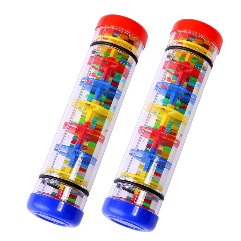 TDOCK 2 Pack Rainmaker Rain Stick Musical Instrument for Babies Toddlers and Kids 8 Inch Rainfall Rattle Tube Rainstick Shaker Toy - Image 2