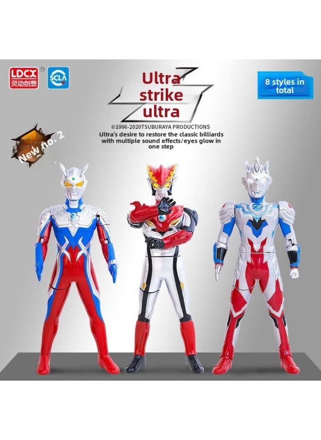 Generic - Genuine Smart Ultraman Transfiguration Toy Universe Hero Voice Luminous Action Ultraman Doll Boy Toy-Color:Power Of Ott-Blue Altman ] - Image 1