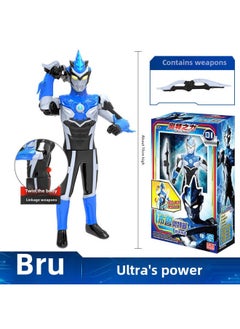 Genuine Smart Ultraman Transfiguration Toy Universe Hero Voice Luminous Action Ultraman Doll Boy Toy-Color:Power Of Ott-Blue Altman ]