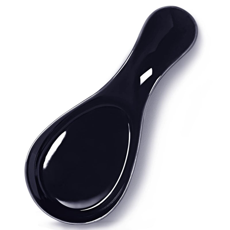 GDCZ Porcelain Spoon Rest  Large Spoon Holder Utensil Rest for Kitchen Counter Stove Top Dishwasher Safe NavyBlack