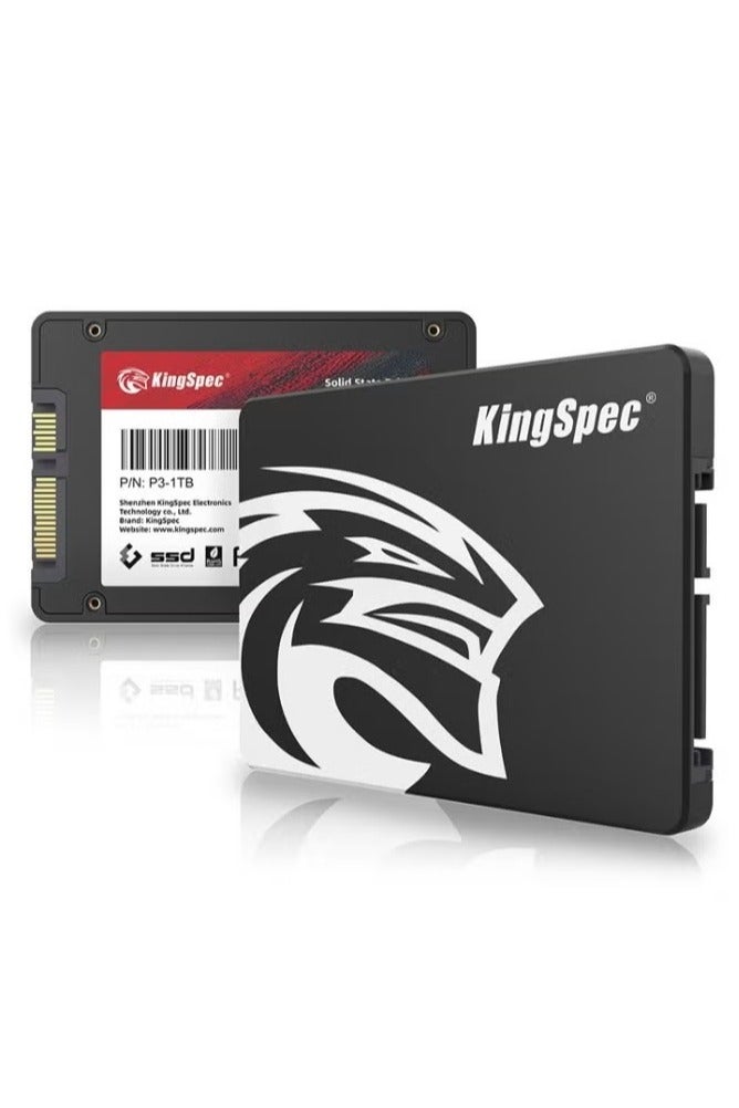 كينجس بيك KingSpec 240GB KingSpec P3 SSD 2.5" SATA ||| 240GB SSD لأجهزة الكمبيوتر المكتبية والمحمولة وPS5 Xbox، مقاوم للصدمات والاهتزازات، مزود بتقنية NAND ثلاثية الأبعاد - Image 1