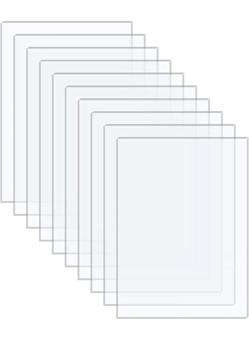 Slasa SLASA Pack of 10 Acrylic Sheets 4x6 Inch – 0.043 Inch Thick Clear Extruded Acrylic Panels for Crafts, Picture Frames, Display & DIY Projects - Image 1