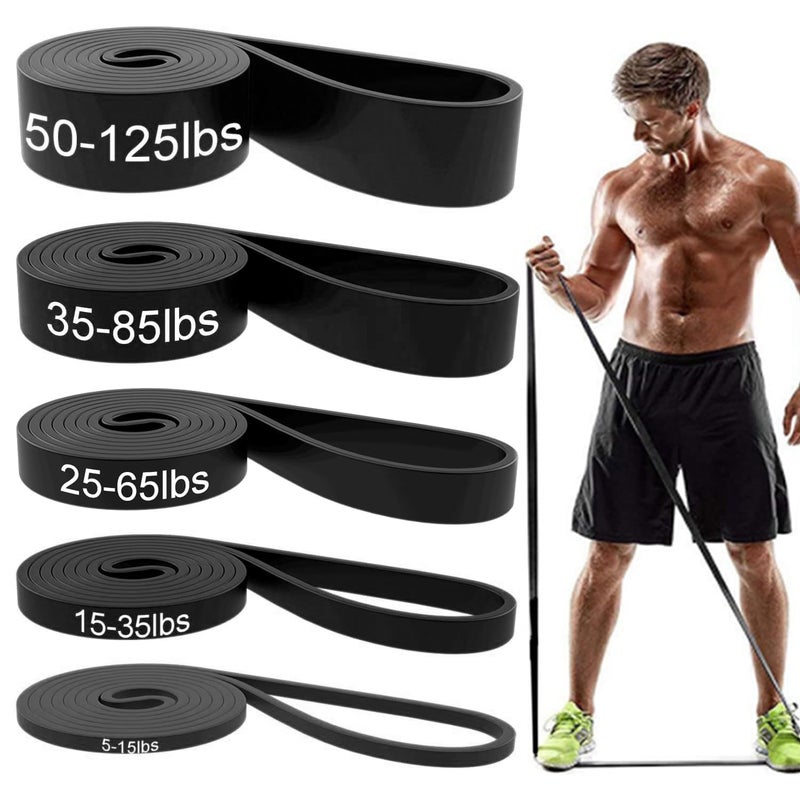 ROSAPOAR Resistance Bands, Pull Up Assist Bands - Workout Bands, Eexercise Bands, Long Resistance Bands Set for Working Out, Fitness, Training, Physical Therapy for Men Women - Black - Image 1