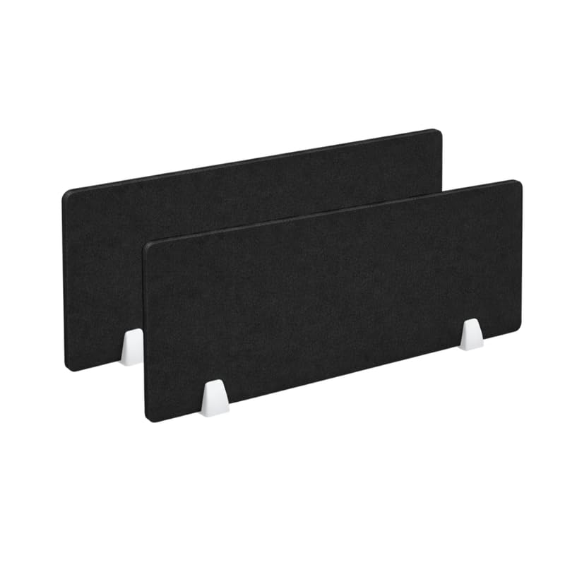Timber Acoustics® Acoustic Desk Divider | Reduce Noise And Visual Distractions | Privacy Panels For Office - Classroom Soundproofing | Table Mounted (16" x 24") (Black, Set of 2) - Image 1