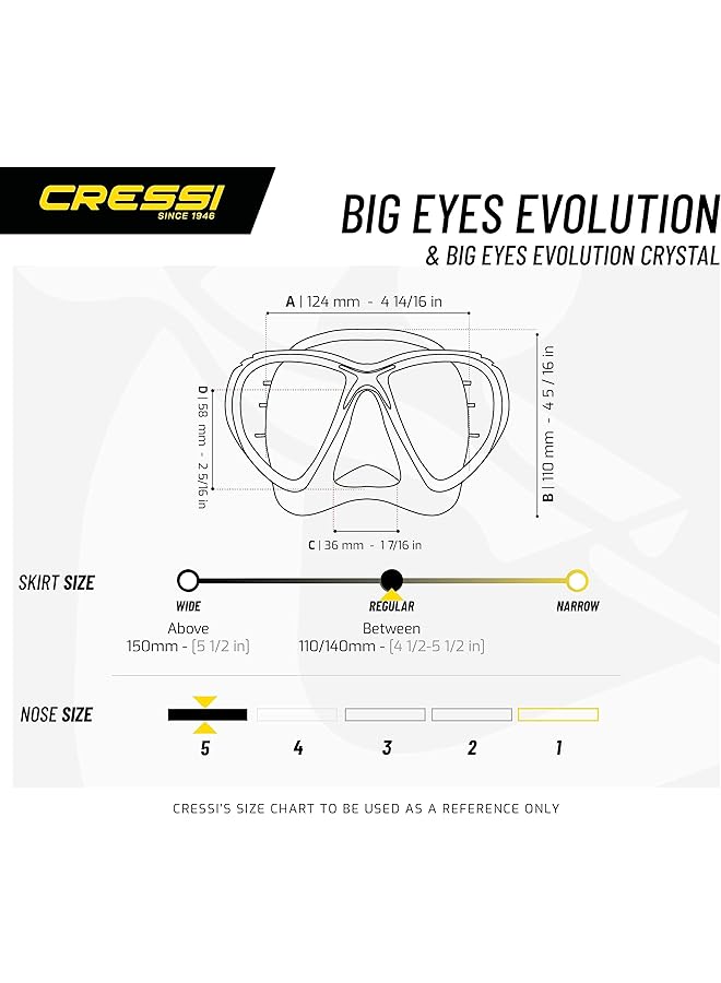 Cressi Big Eyes Evolution Mask Revolutionary Adult Diving and Snorkeling Mask One Size - Image 5