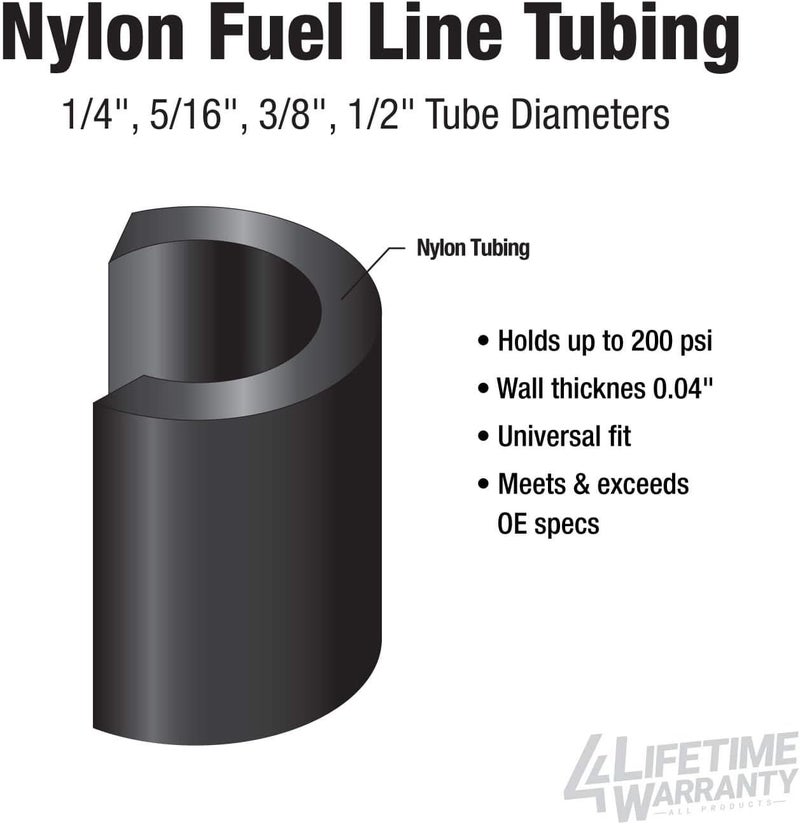 4LIFETIMELINES Nylon Fuel Repair Tubing Coil, 3/8 x 25 ft - Image 2