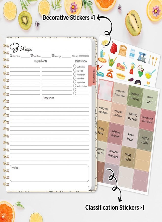 SKYDUE Blank Recipe Book to Write In Your Own Recipes, 8.5" x 11" Hardcover Recipe Journal with 140 Pages and Category Tabs - Image 4