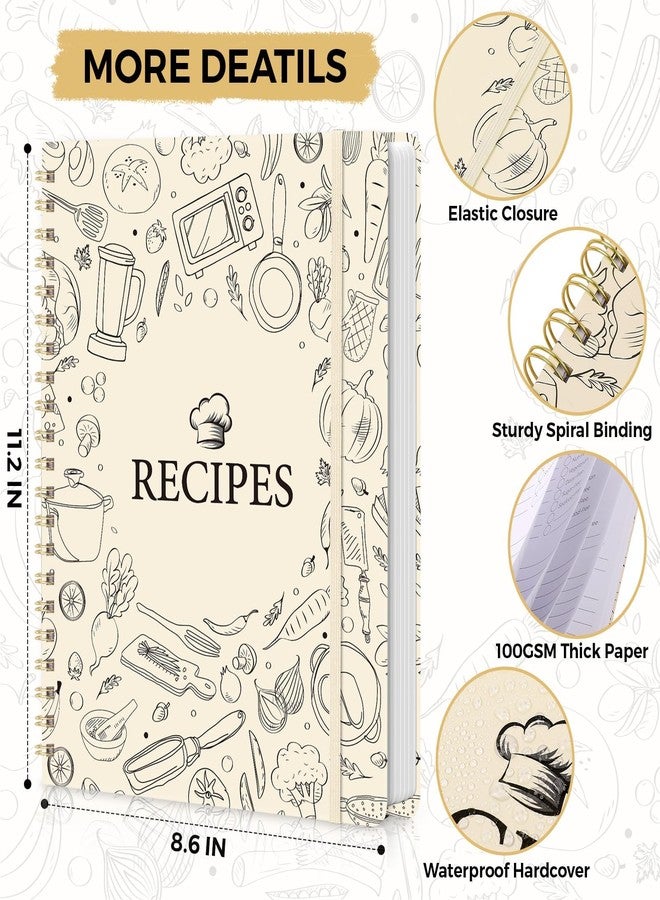 SKYDUE Blank Recipe Book to Write In Your Own Recipes, 8.5" x 11" Hardcover Recipe Journal with 140 Pages and Category Tabs - Image 5
