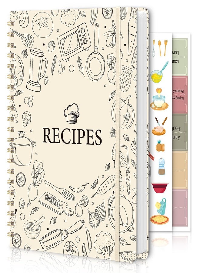SKYDUE Blank Recipe Book to Write In Your Own Recipes, 8.5" x 11" Hardcover Recipe Journal with 140 Pages and Category Tabs - Image 1